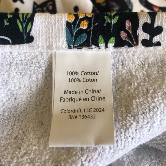 ⭐️New Colorful Cat Print Kitchen Towels Set of Two 100% Cotton - Picture 11 of 12